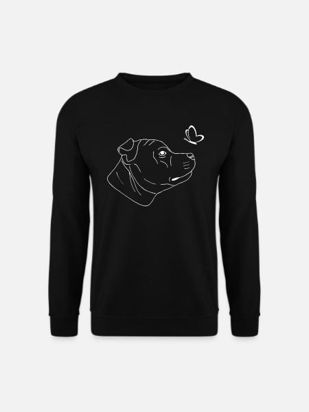 Staffordshire Bullterrier mit Schmetterling - Unisex Pullover - Schwarz