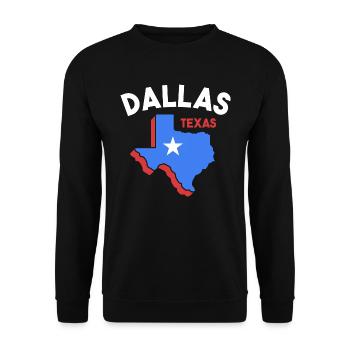 Conception de carte Dallas Texas pour les fiers Dallasites - Sweat-shirt Unisexe - noir - Devant - Alina (178cm) & Michal (187cm)