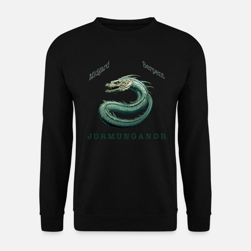 Midgardschlange Jormungandr mit cooler Aufschrift - Unisex Pullover - Schwarz