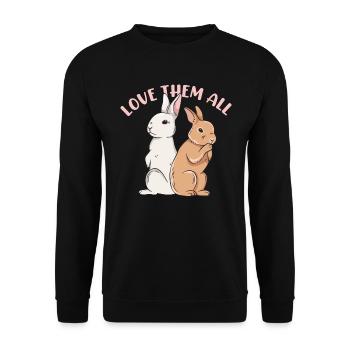 Conception de lapin mignon pour les propriétaires de lapins - Sweat-shirt Unisexe - noir - Devant - Alina (178cm) & Michal (187cm)