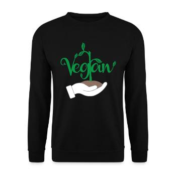 Vegan Plant Design for Proud Vegans - Unisex Sweatshirt - black - Front - Alina (178cm) & Michal (187cm)