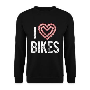 I love bikes / Fahrrad Sport Design - Unisex Sweatshirt - black - Front - Alina (178cm) & Michal (187cm)