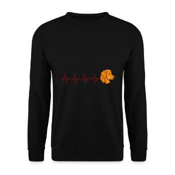 Labrador Retriever Heartbeat Funny - Unisex Sweatshirt - black - Front - Alina (178cm) & Michal (187cm)