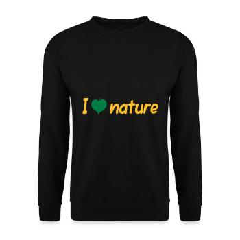 ★ Les couleurs de conception peuvent être modifiées ★ J'aime la nature (feuille) - Sweat-shirt Unisexe - noir - Devant - Alina (178cm) & Michal (187cm)