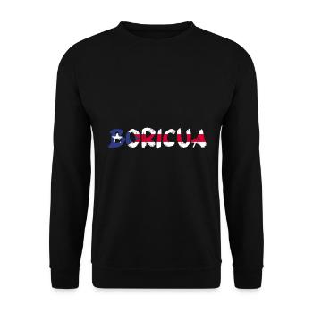Puerto Rico | Puerto Ricaner Flagge Geschenkideen - Unisex Pullover - Schwarz - Vorne - Alina (178cm) & Michal (187cm)