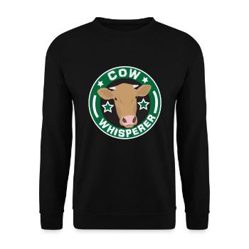 Lustige Kuh Flüsterer Bauern Landwirtschaft Kühe Milch Geschenk - Unisex Pullover - Schwarz - Vorne - Alina (178cm) & Michal (187cm)