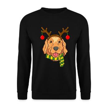 Golden Retriever Xmas Reindeer Horns Dog Christmas - Unisex Sweatshirt - black - Front - Alina (178cm) & Michal (187cm)