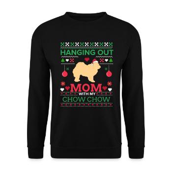 Chowchow moche chandail de Noël Cadeau de Noël - Sweat-shirt Unisexe - noir - Devant - Alina (178cm) & Michal (187cm)