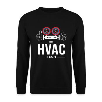 Technicien CVC Hvac Tech Chauffage Ventilation - Sweat-shirt Unisexe - noir - Devant - Alina (178cm) & Michal (187cm)