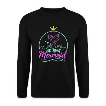 Birthday Mermaid Mom Fable Mythical Gift - Unisex Sweatshirt - black - Front - Alina (178cm) & Michal (187cm)