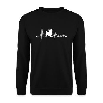 Heartbeat Pulse Yorkshire Terrrier Mom Hund Liebhaber - Unisex Pullover - Schwarz - Vorne - Alina (178cm) & Michal (187cm)