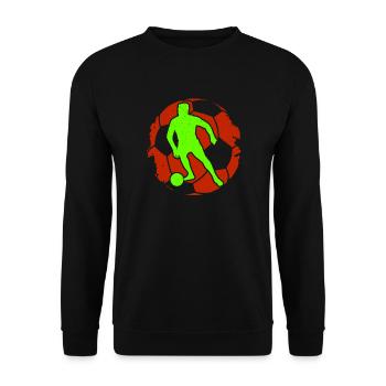 Fußball Fußballer Ball Ich liebe Fußball Fussball - Unisex Pullover - Schwarz - Vorne - Alina (178cm) & Michal (187cm)