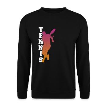 Joueur de tennis Raquette de balle Servir Jeu J’aime le tennis - Sweat-shirt Unisexe - noir - Devant - Alina (178cm) & Michal (187cm)
