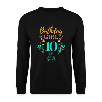 10 Geburtstag Mädchen Sechs 10. Geburtstag Junge Mädchen Kinder - Unisex Pullover - Schwarz - Vorne - Alina (178cm) & Michal (187cm)