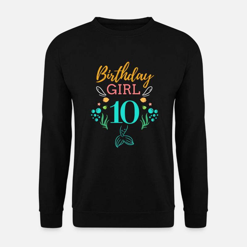 10 Geburtstag Mädchen Sechs 10. Geburtstag Junge Mädchen Kinder - Unisex Pullover - Schwarz