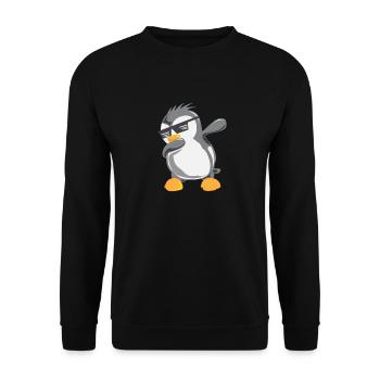 Penguin Dabbing Dad Penguin Bird Cold Arctic Ice - Unisex Sweatshirt - black - Front - Alina (178cm) & Michal (187cm)