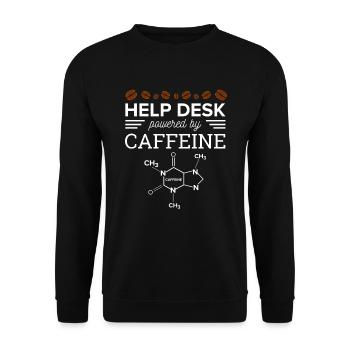 Help Desk Propulsé par caféine Support Hotline PC - Sweat-shirt Unisexe - noir - Devant - Alina (178cm) & Michal (187cm)