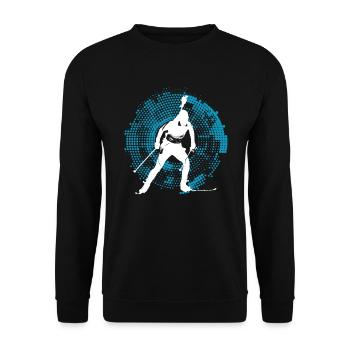 Biathlon Biathlete Shooting Cross Country Skiing - Unisex Sweatshirt - black - Front - Alina (178cm) & Michal (187cm)