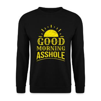 Asshole Sarcasm Sarcastic Provocation Cheeky Gift - Unisex Sweatshirt - black - Front - Alina (178cm) & Michal (187cm)