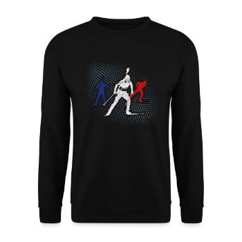 Biathlon Biathlete Shooting Cross Country Winter - Unisex Sweatshirt - black - Front - Alina (178cm) & Michal (187cm)