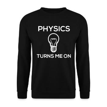 Physics turns me on - Unisex Pullover - Schwarz - Vorne - Alina (178cm) & Michal (187cm)