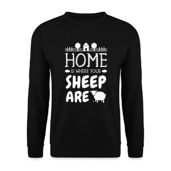 Drôle de mouton animal ferme d'agneau agneaux fermier - Sweat-shirt Unisexe - noir - Devant - Alina (178cm) & Michal (187cm)