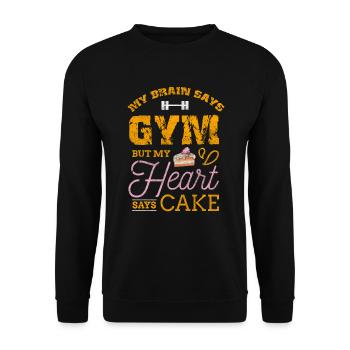 Pâtisserie, pâtisserie, gym, pâtisserie - Sweat-shirt Unisexe - noir - Devant - Alina (178cm) & Michal (187cm)