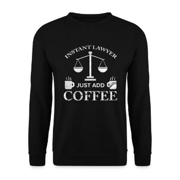 Rechtsanwalt Rechtsanwalt Anwalt Advokat Kaffee Geschenk - Unisex Pullover - Schwarz - Vorne - Alina (178cm) & Michal (187cm)