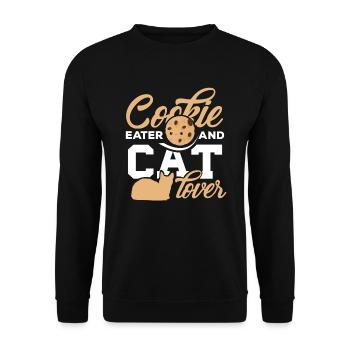 Cadeau drôle de gâteau d'animal familier de biscuit d'amant de chat de chats - Sweat-shirt Unisexe - noir - Devant - Alina (178cm) & Michal (187cm)