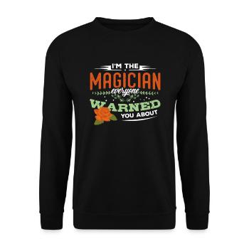 Magier Magier Zauberer Zauberei Trick Geschenk - Unisex Pullover - Schwarz - Vorne - Alina (178cm) & Michal (187cm)