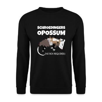 Schrödingers Opossum (Schrödingers Katze) ohne Box - Unisex Pullover - Schwarz - Vorne - Alina (178cm) & Michal (187cm)