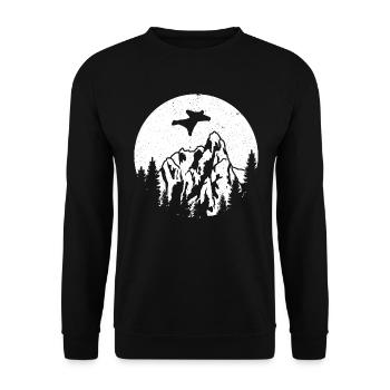 Skydive Parachute Skydiver Gift - Unisex Sweatshirt - black - Front - Alina (178cm) & Michal (187cm)
