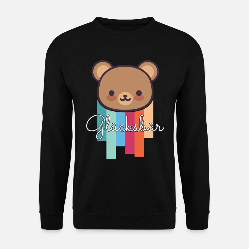 Glücksbär witzig - Unisex Pullover - Schwarz