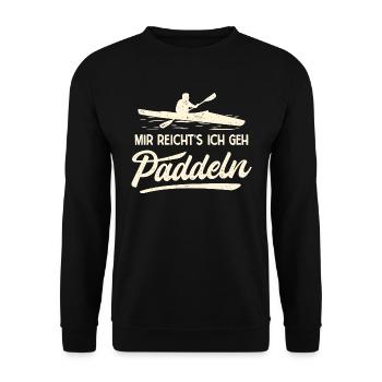 Paddeln Paddelboot Kajak Kajakfahren - Unisex Pullover - Schwarz - Vorne - Alina (178cm) & Michal (187cm)