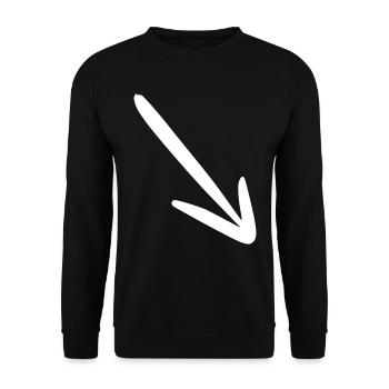 Pfeil Zeichnung Skizze weiß - Unisex Pullover - Schwarz - Vorne - Alina (178cm) & Michal (187cm)