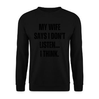 Funny My Wife Jokes Dad Jokes Gift - Unisex Sweatshirt - black - Front - Alina (178cm) & Michal (187cm)