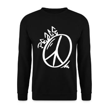Signe de la Paix Dessin de la Paix Croquis blanc - Sweat-shirt Unisexe - noir - Devant - Alina (178cm) & Michal (187cm)
