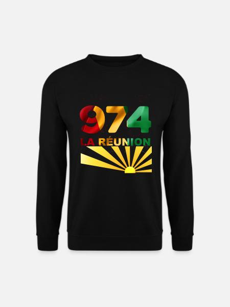 974 La Réunion - Sweat-shirt Unisexe - noir