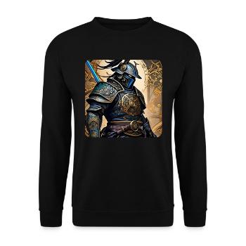 Proud Cyborg Samurai Warrior Japan Asia Ninja - Unisex Sweatshirt - black - Front - Alina (178cm) & Michal (187cm)