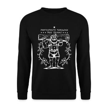Baumstammweitwurf Wettkämpfer - Unisex Pullover - Schwarz - Vorne - Alina (178cm) & Michal (187cm)