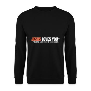 Atheism sayings | Atheists Atheist Gift Idea - Unisex Sweatshirt - black - Front - Alina (178cm) & Michal (187cm)