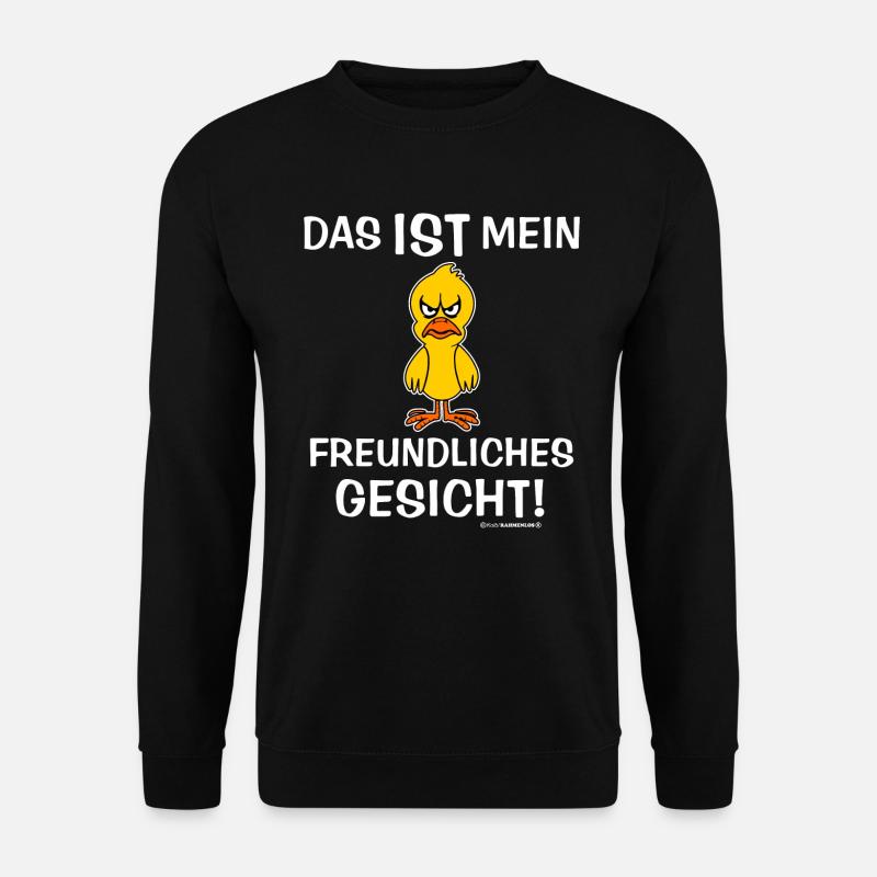 Das ist mein freundliches Gesicht Vogel RAHMENLOS - Unisex Pullover - Schwarz
