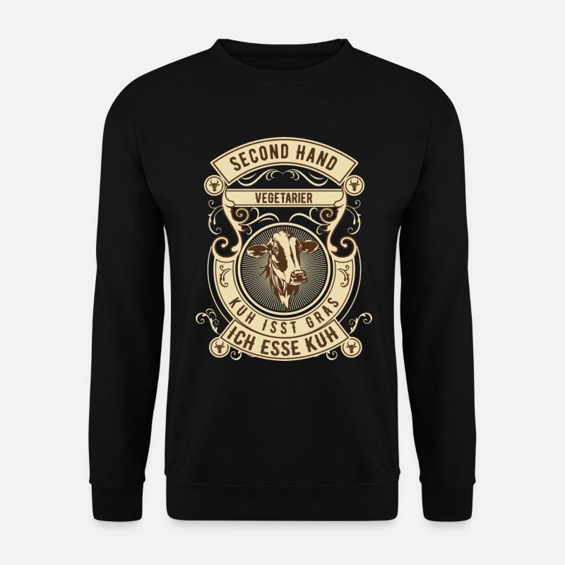 Second Hand Vegetarier - Kuh - Unisex Pullover - Schwarz