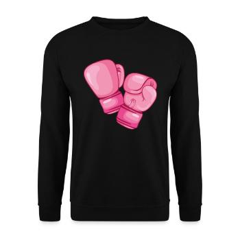 Boxing Fist Fight Pink Boxing Punch Gift - Unisex Sweatshirt - black - Front - Alina (178cm) & Michal (187cm)