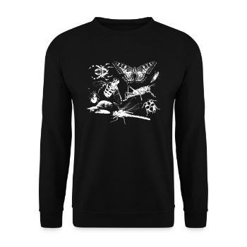 Insektenkunde Entomologie Biologie Tiere Geschenk - Unisex Pullover - Schwarz - Vorne - Alina (178cm) & Michal (187cm)