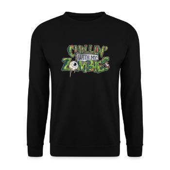 Costume d'Halloween Ecole Enfants Cadeau Zombie - Sweat-shirt Unisexe - noir - Devant - Alina (178cm) & Michal (187cm)