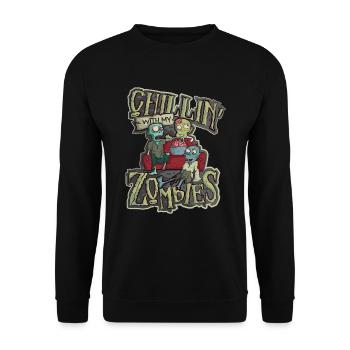 Costume d'Halloween Ecole Enfants Cadeau Zombie - Sweat-shirt Unisexe - noir - Devant - Alina (178cm) & Michal (187cm)