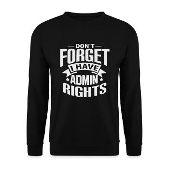 Technicien en informatique Cadeaux pour les droits d'administration - Sweat-shirt Unisexe - noir - Devant - Alina (178cm) & Michal (187cm)