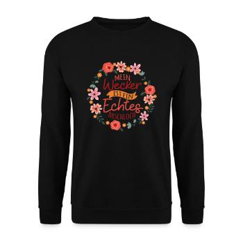 Wecker Arschloch Langschläfer Aufstehen Geschenk - Unisex Pullover - Schwarz - Vorne - Alina (178cm) & Michal (187cm)