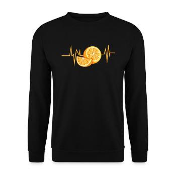 Tangerine fruit heartbeat gift gift - Unisex Sweatshirt - black - Front - Alina (178cm) & Michal (187cm)